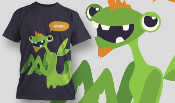 Cute monster T-shirt Design 803 1