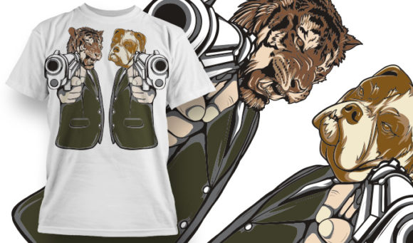 Tiger & Dog T-shirt Design 810 1