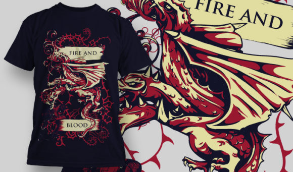 Fire and blood T-shirt Design 842 1