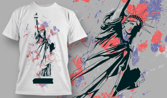 Statue of liberty city T-shirt Design 855 1