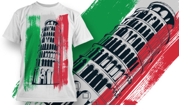 Pisa tower T-shirt Design 859 1