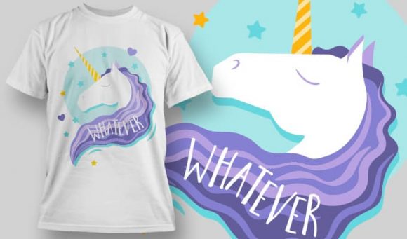 Unicorn whatever T-shirt Design 1184 1