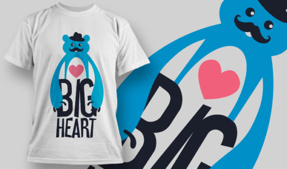 Big heart T-shirt Design 907 1