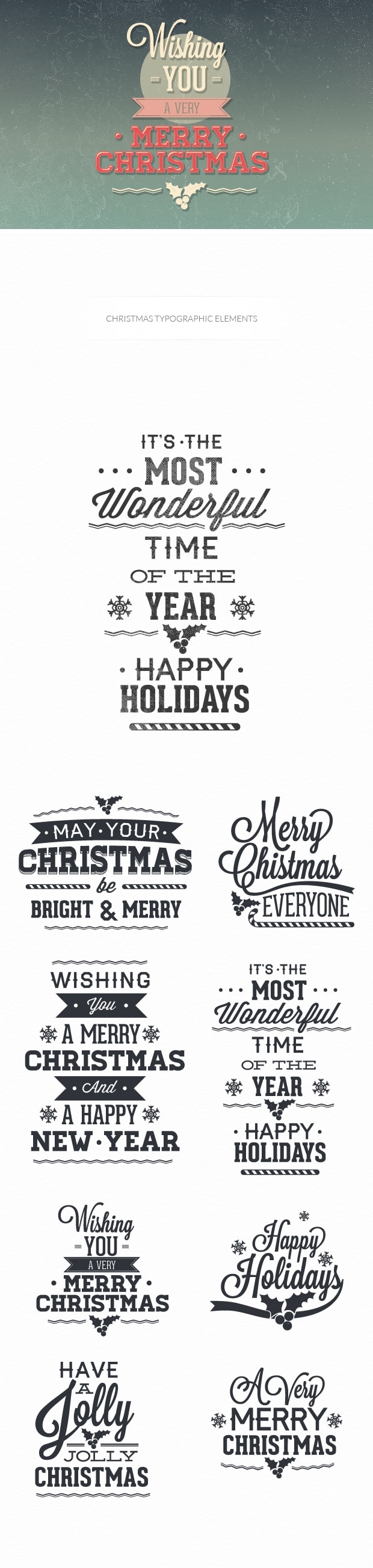 Christmas day typographic elements 6