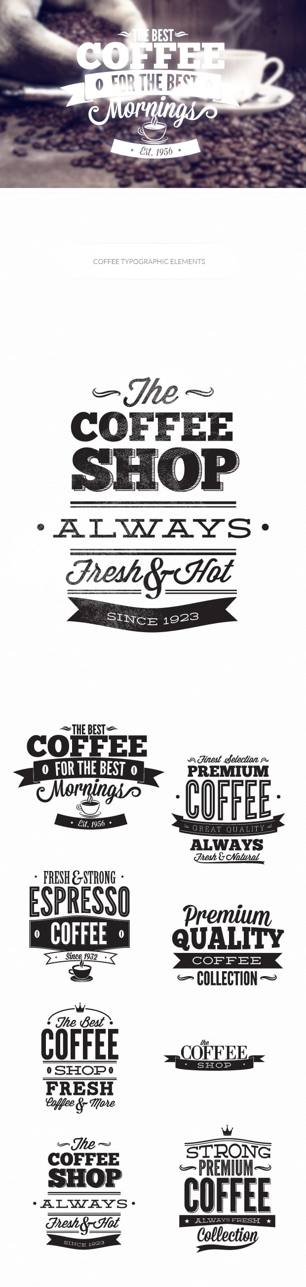 Coffee typographic elements 6