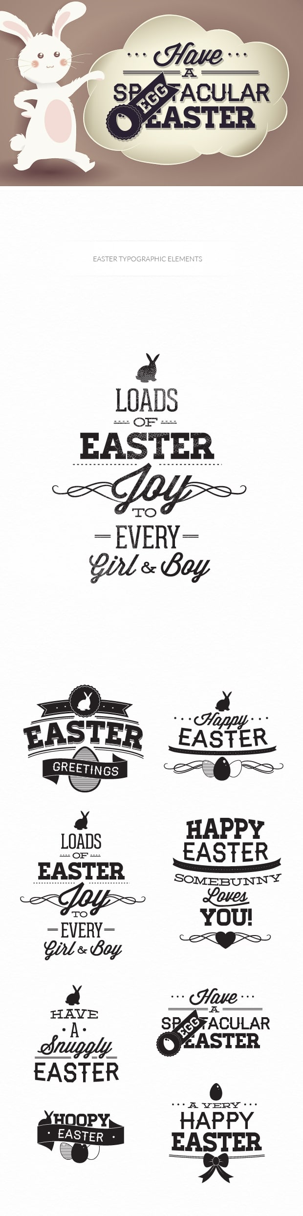 Easter typographic elements 6