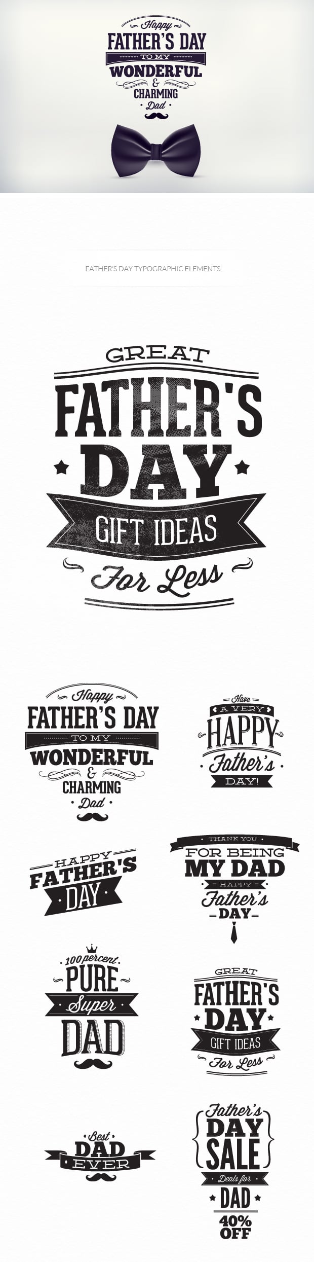 Father's day typographic elements 6