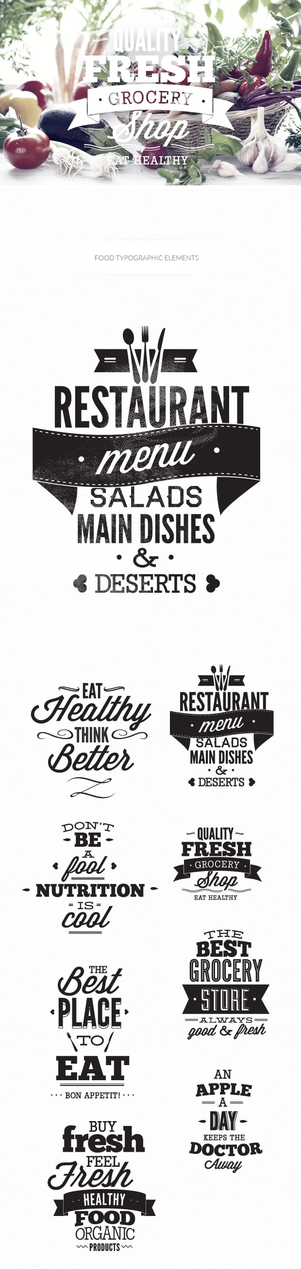 Food typographic elements 6