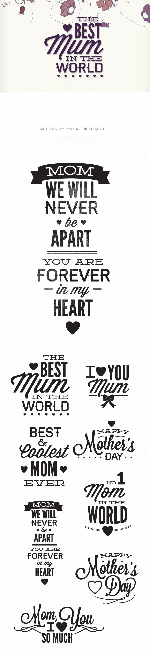 Mother's day typographic elements 6