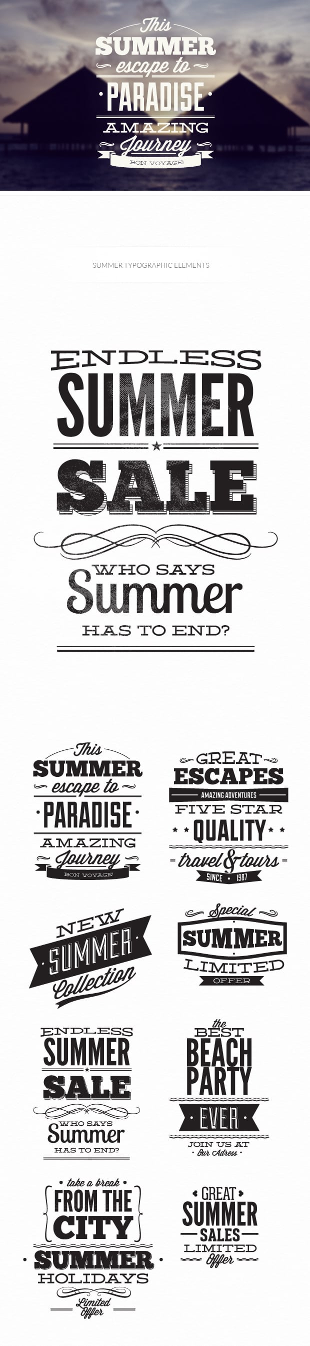 Summer typographic elements 6