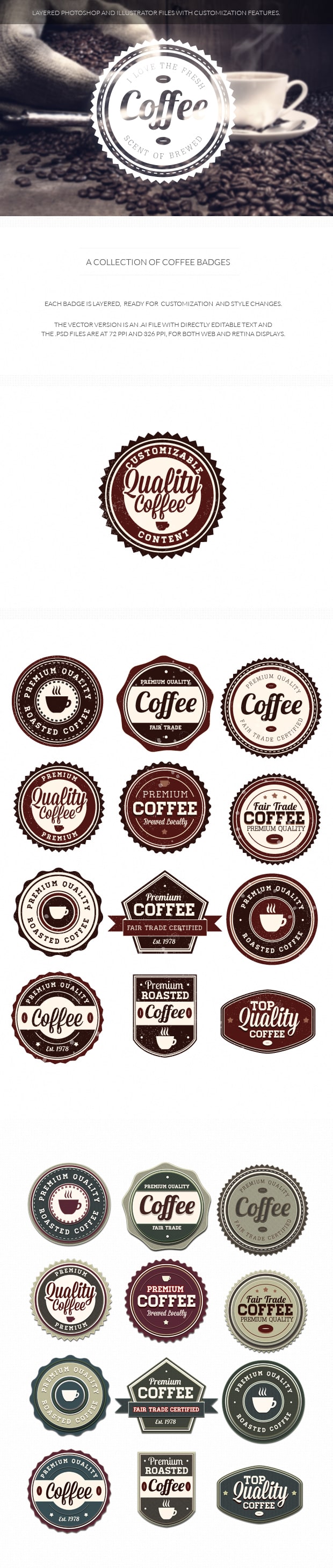 Coffee badges set 1 6