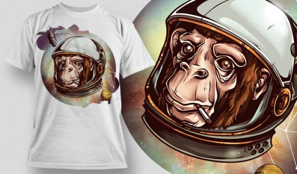 Cosmic Chimp T-Shirt Design Plus 1