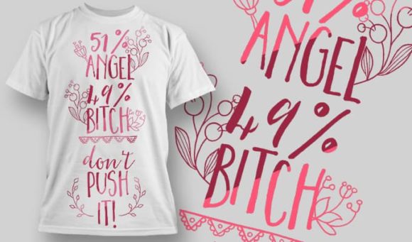 Angel with attitude T-Shirt Design 1316 1