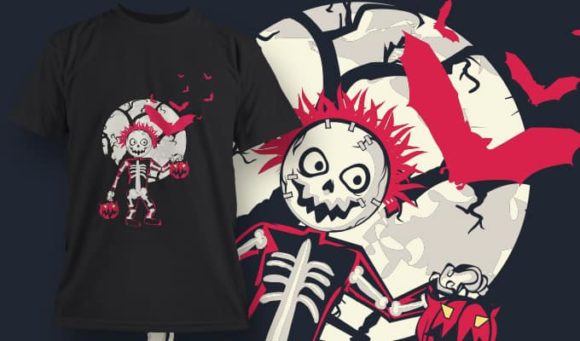 Halloween skeleton T-Shirt Design 1330 1