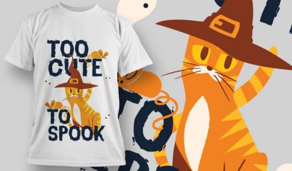 To cute too spook T-Shirt Design 1336 1