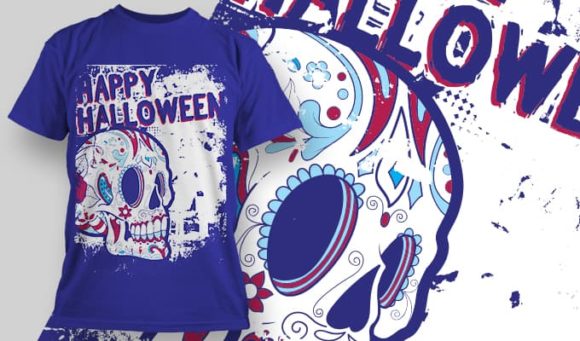Happy halloween T-Shirt Design 1343 1