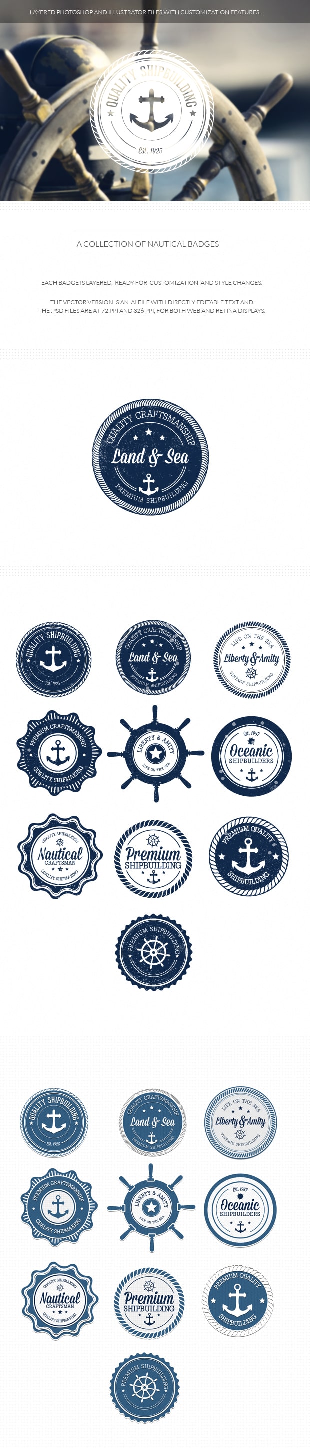 Nautical badges set 1 6
