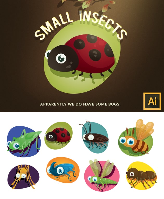 Small Insects Vector Set 2