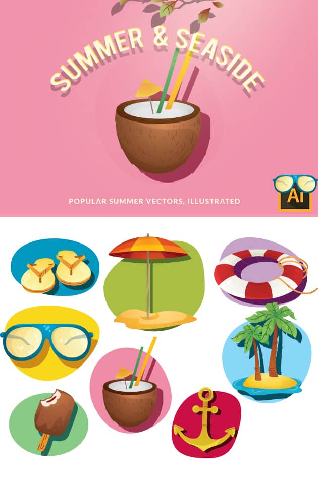 Summer and Seaside Vector Set 2