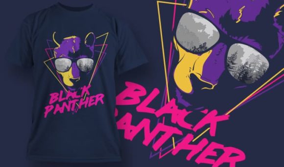 Black panther T-Shirt Design 1355 1