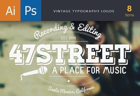 Vintage Typography Logos Set 1 1