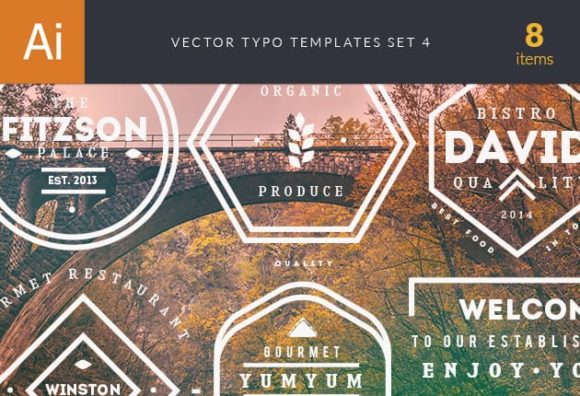 Vector Typography Templates Set 4 1