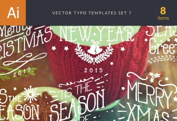 Vector Typography Templates Set 7 1