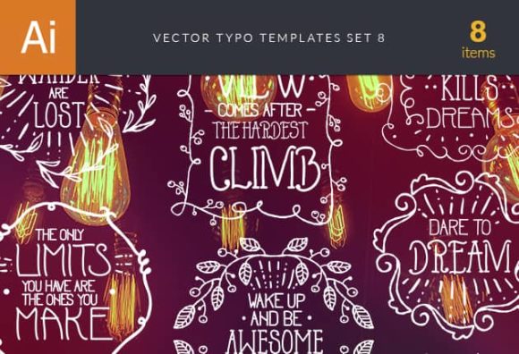 Vector Typography Templates Set 8 1