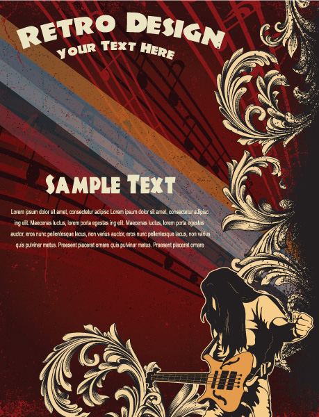 Bold Poster Vector Design: Vector Design Grunge Concert Poster 1