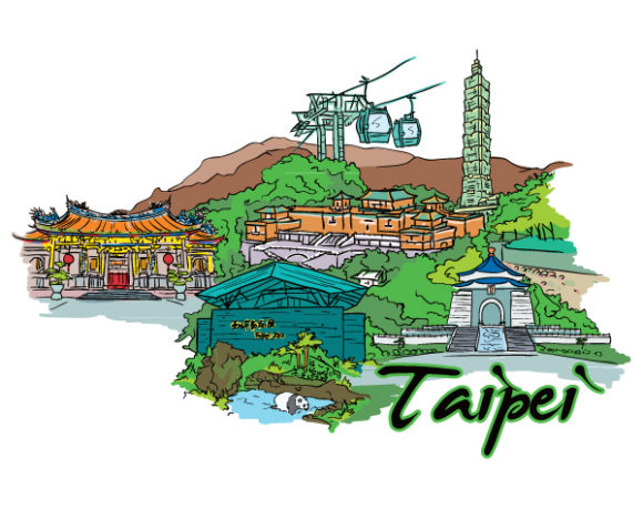 Stunning Vector Vector Illustration: Taipei Doodles Vector Illustration Illustration 1