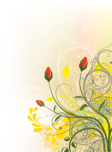 Floral Vector Art: Floral Background Vector Art Illustration 1