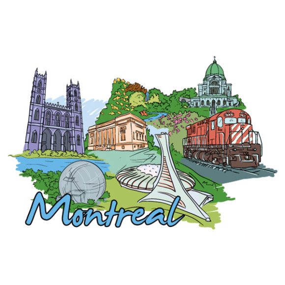 Download Illustration Vector: Montreal Doodles Vector Illustration 1