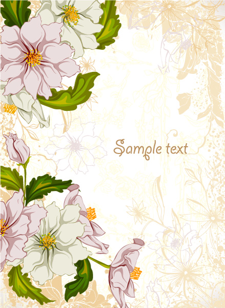 Floral, Rusty Vector Grunge Floral Background Vector Illustration 1