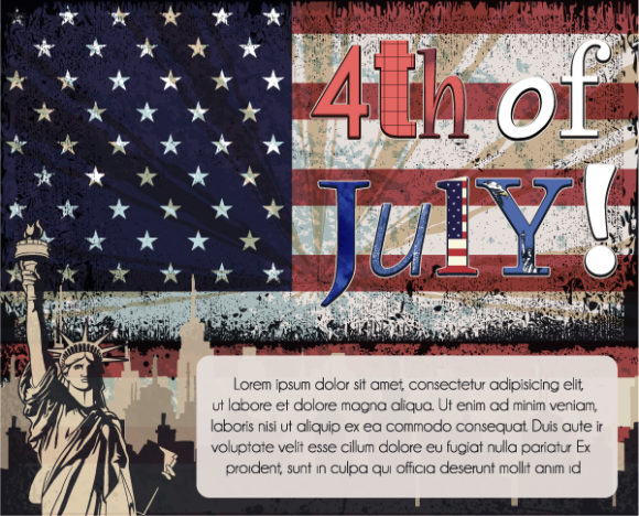New Patriotism Vector Design: 4th Of July Vector Design Illustration 1
