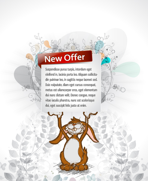With Vector: Bunny With Banner Vector Illustration 1