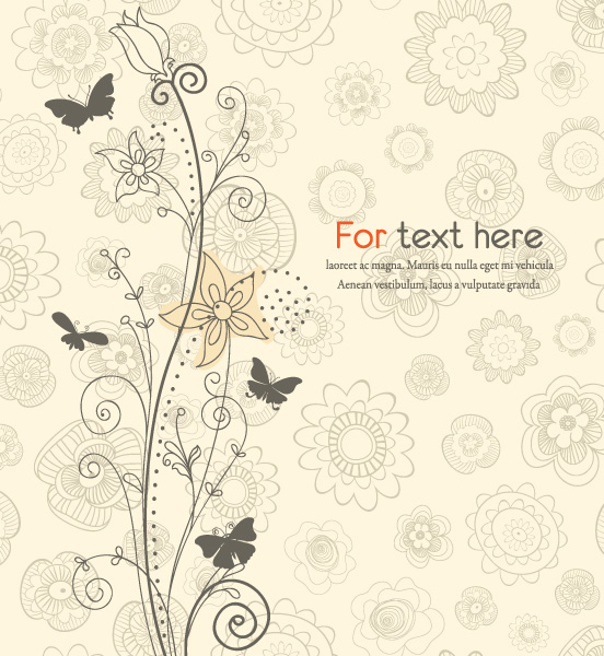 Floral Vector Illustration: Vector Illustration Floral With Butterflies 1