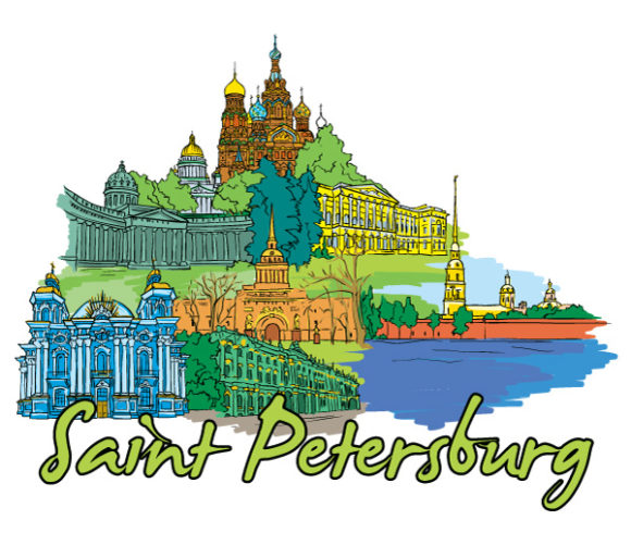 Special Petersburg Vector Artwork: Saint Petersburg Doodles Vector Artwork Illustration 1