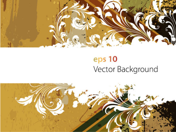 Vector Vector Illustration: Vector Illustration Retro Floral Background 1