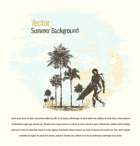 Insane Illustration Vector Design: Grunge Summer Background Vector Design Illustration 1