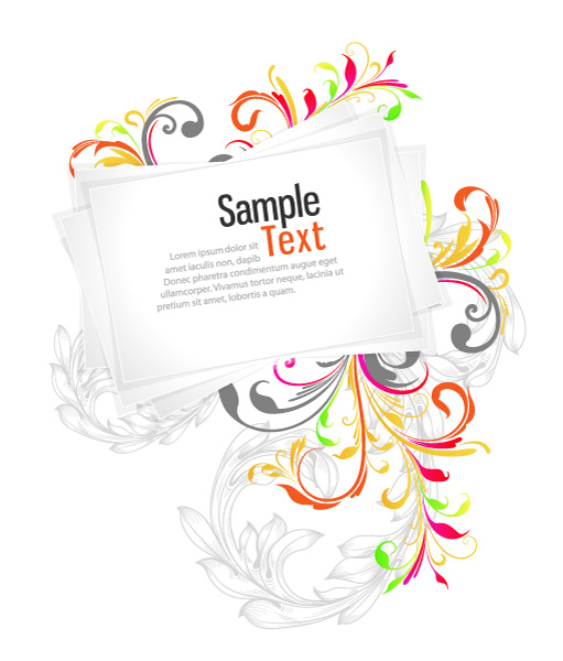 Amazing Sheets Vector: Vector Blank Paper Sheets With Floral 1