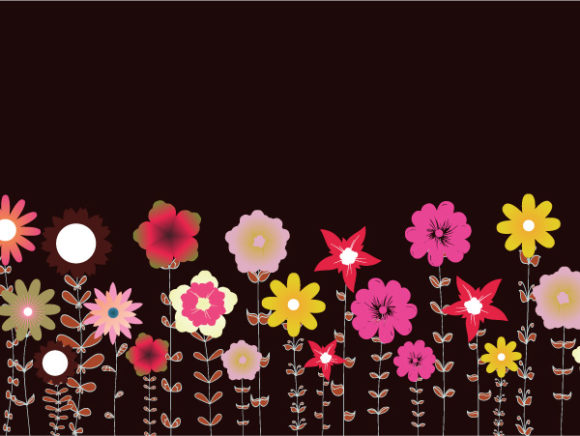 Amazing Floral Vector Illustration: Vector Illustration Retro Floral Background 1