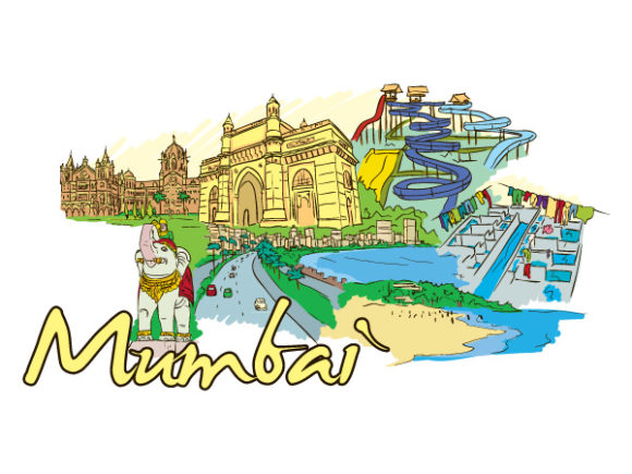 Mumbai Vector: Mumbai Doodles Vector Illustration 1
