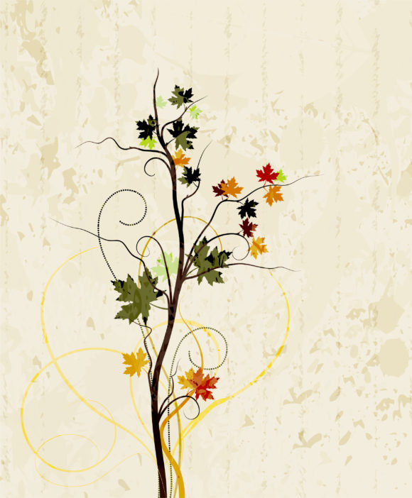 Floral, Background, Splash Vector Image Grunge Floral Background Vector Illustration 1