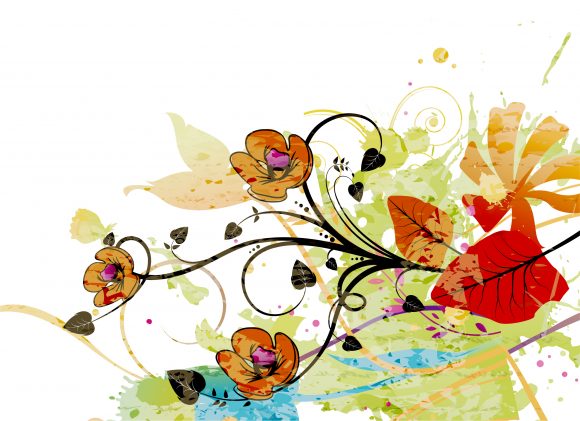 Smashing Background Vector Art: Vector Art Watercolor Floral Background 1