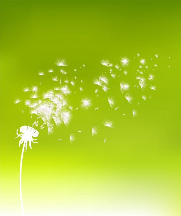 Unique With Vector Image: Vector Image Spring Background With Dandelion 1