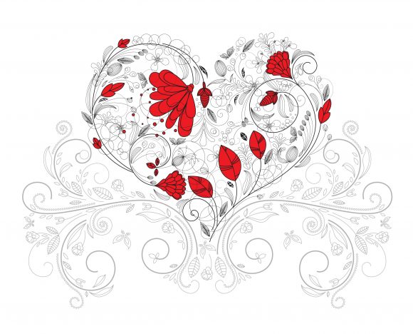 Floral, Vector Vector Artwork Vector Heart Made Of Floral 1