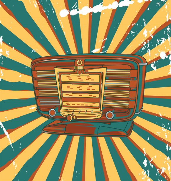Old, Vector Vector Art Vector Retro Concert Poster With Old Radio 1