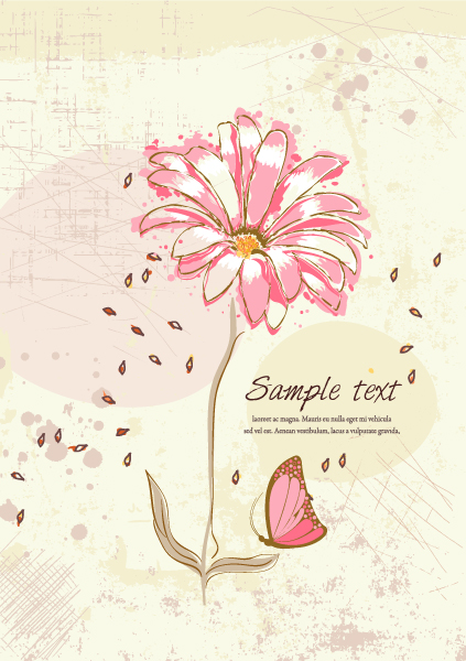 Background Vector Illustration: Vector Illustration Colorful Floral Background With Butterfly 1