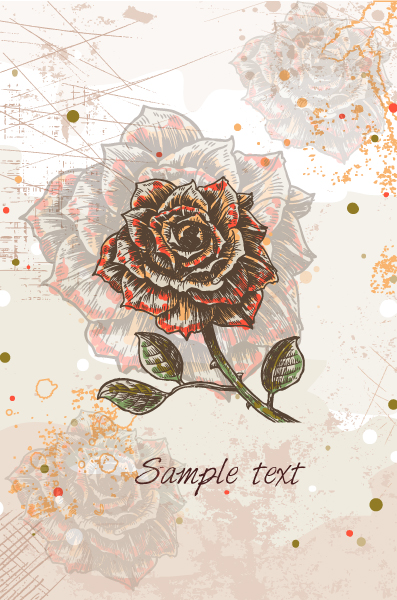 Awesome Colorful Vector Art: Vector Art Colorful Floral Background With Roses 1