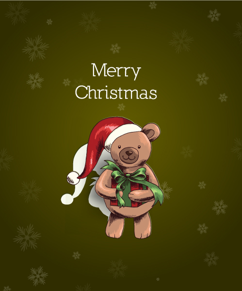 Bear Eps Vector: Christmas Eps Vector Illustration With Teddy Bear 1